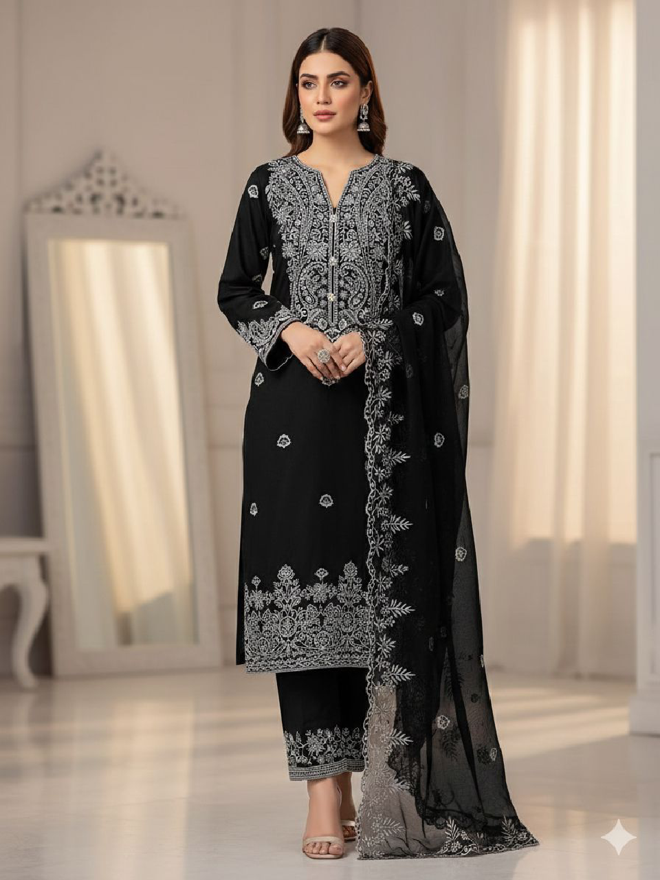 Cross Unstitch Luxury Emb Lawn 3PC – Summer Edition