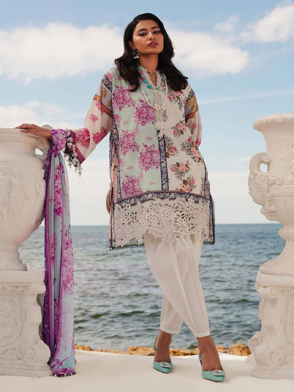 Abiha Styra – Maria.B  Premium 3-Piece Lawn Suit Eid Collection