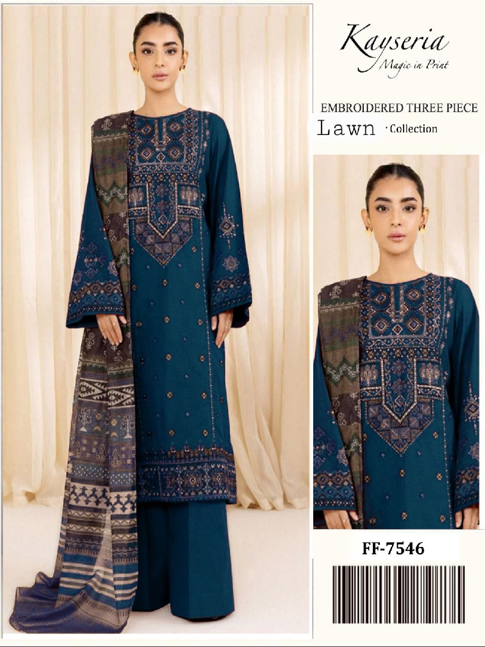 3PC Kaysria 2026 – Airjet Lawn Embroidered Suit