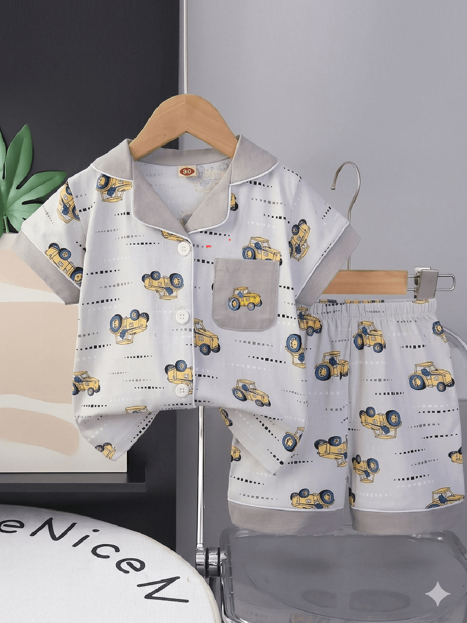 Abiha Styra Tractor Fun Pajama & Loungewear Set