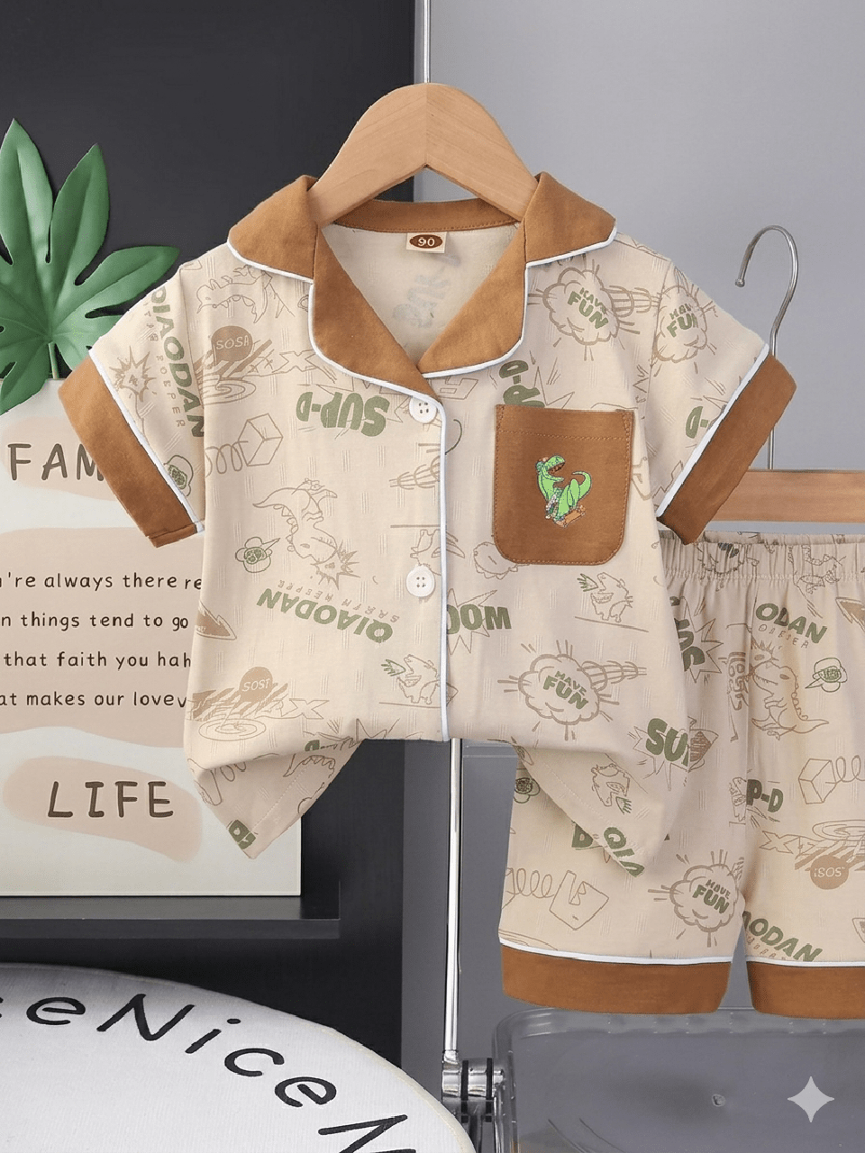 Abiha Styra Dino-Comic Fun Loungewear Set
