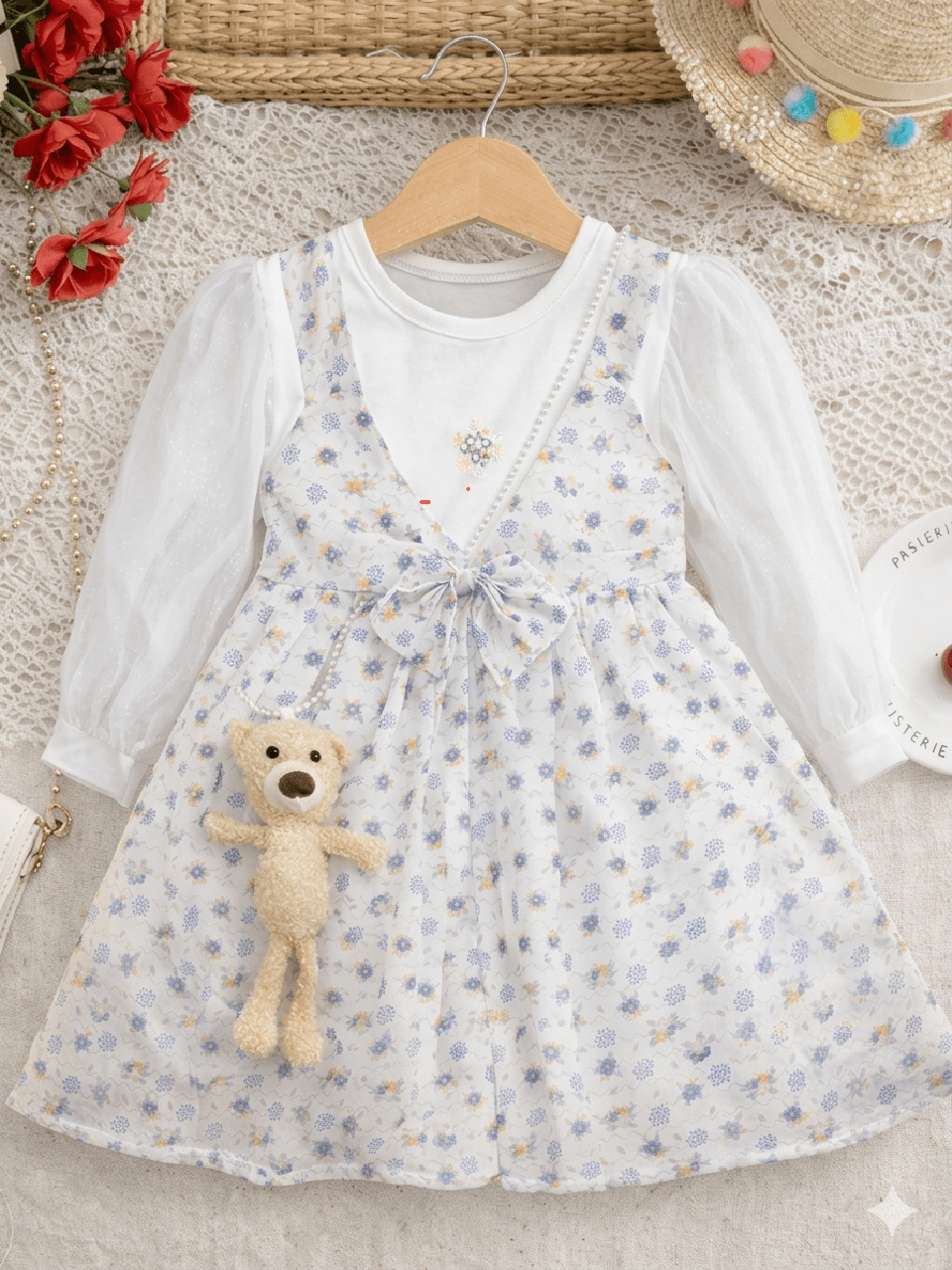 Abiha Styra – Kids Exclusive Floral Princess Layered Dress