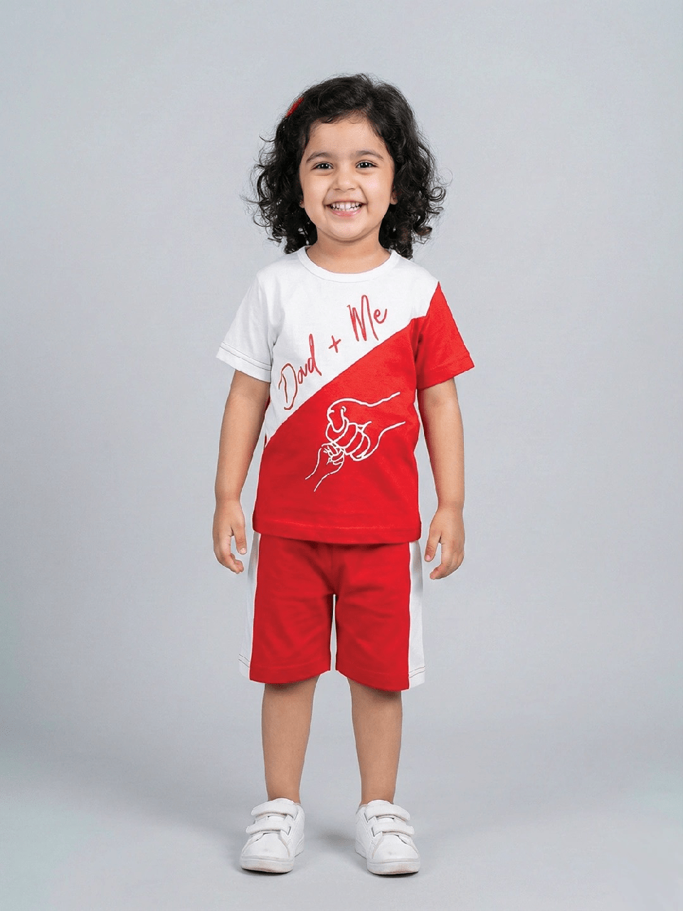 Abiha Styra Stylish Kids 2-Piece Outfit – Red & White Printed Set
