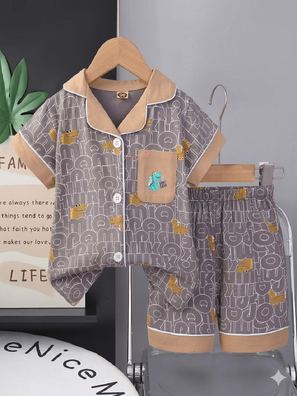Abiha Styra: Dino-Roar Alphabet Pajama & Loungewear Set