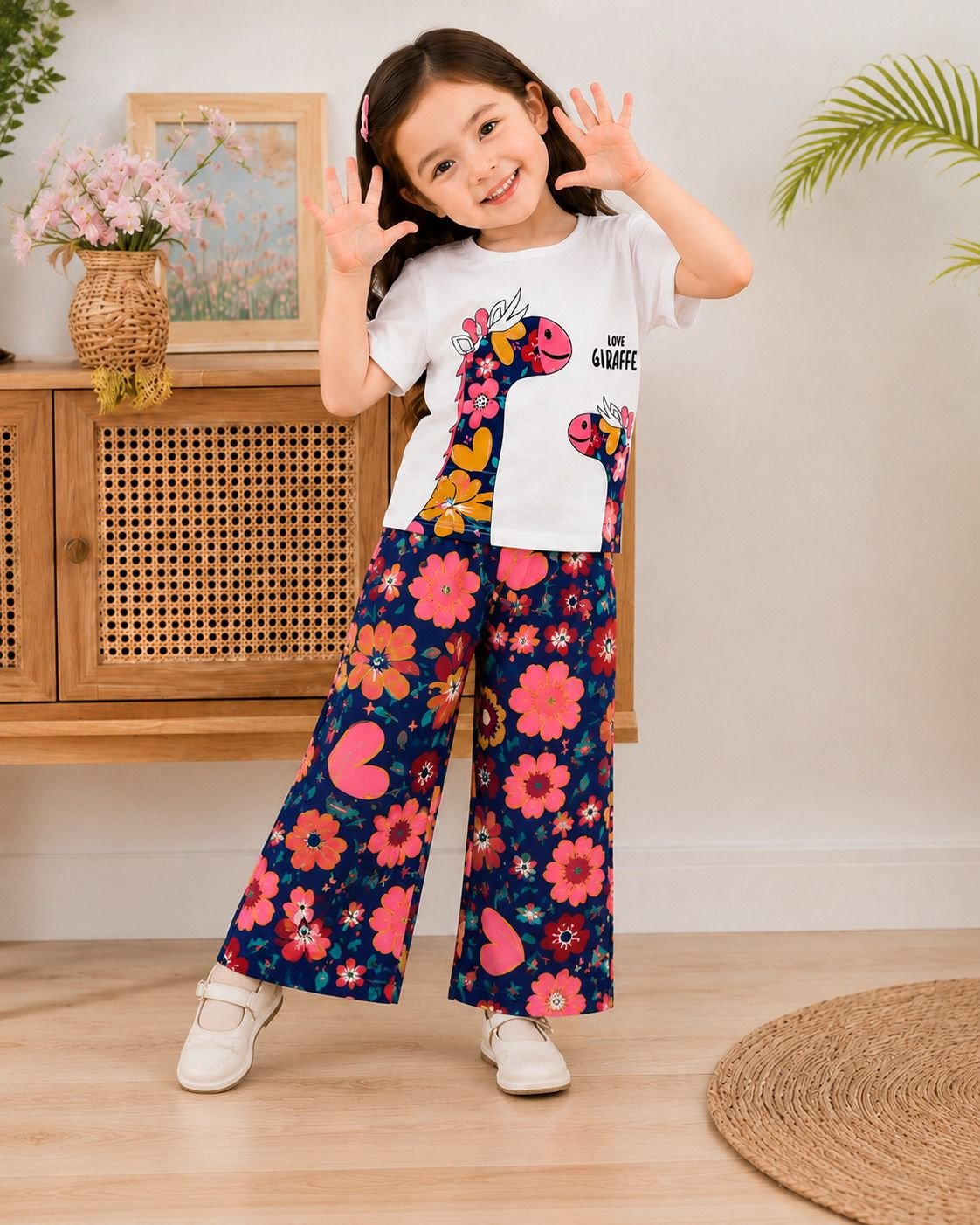Girls Giraffe Print Co-Ord Set | Premium Summer Outfit 1–10 Years