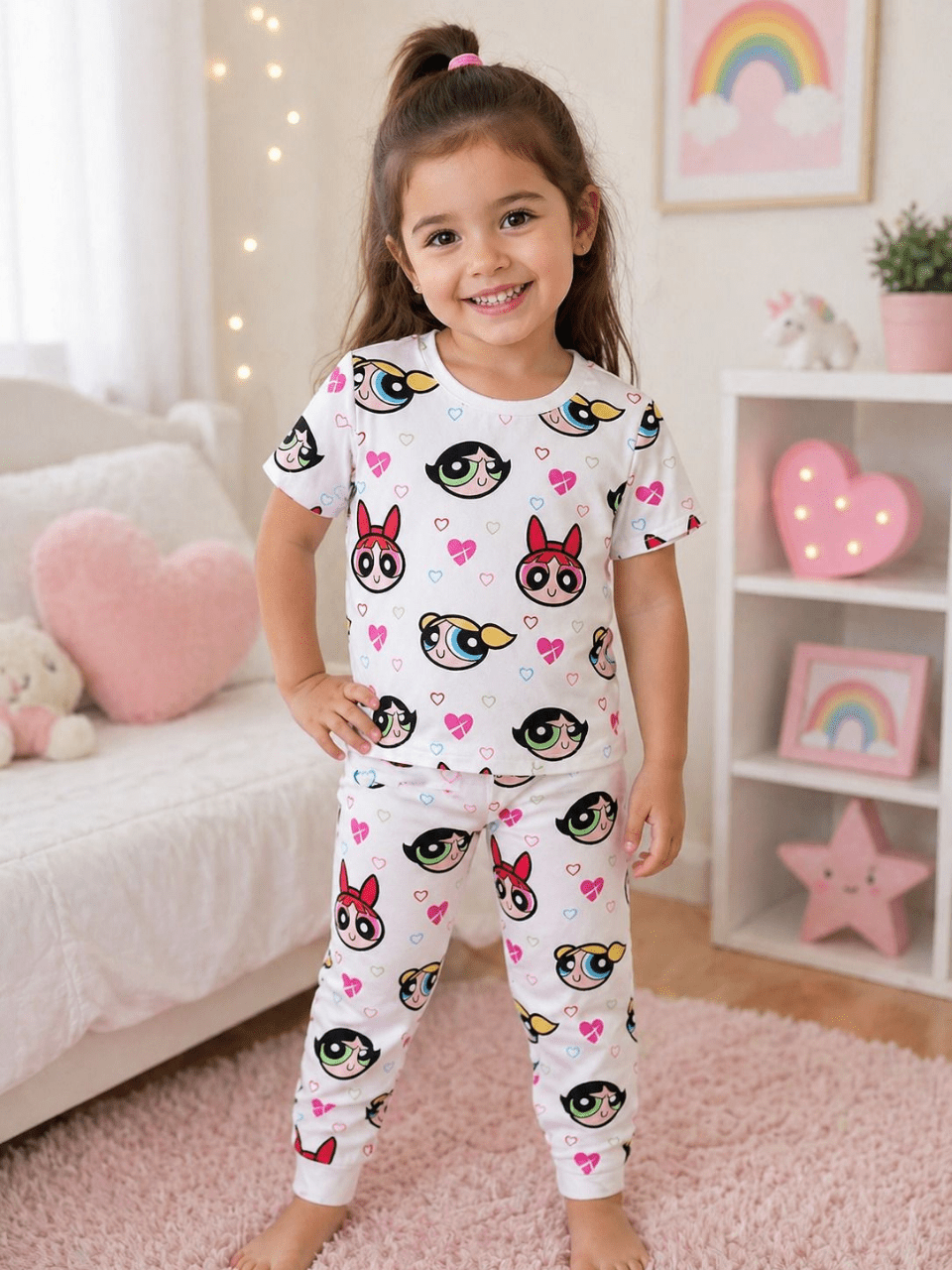 Powerpuff Girls Print Co-Ord Set for Girls | Sizes 1–8 Years