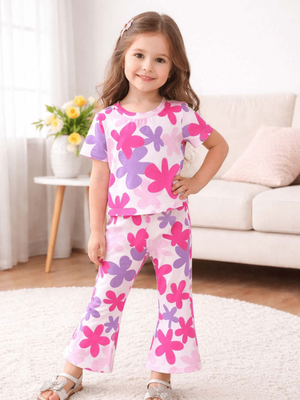 Girls Floral Print Co-Ord Set | Premium Summer Outfit 1–10 Years