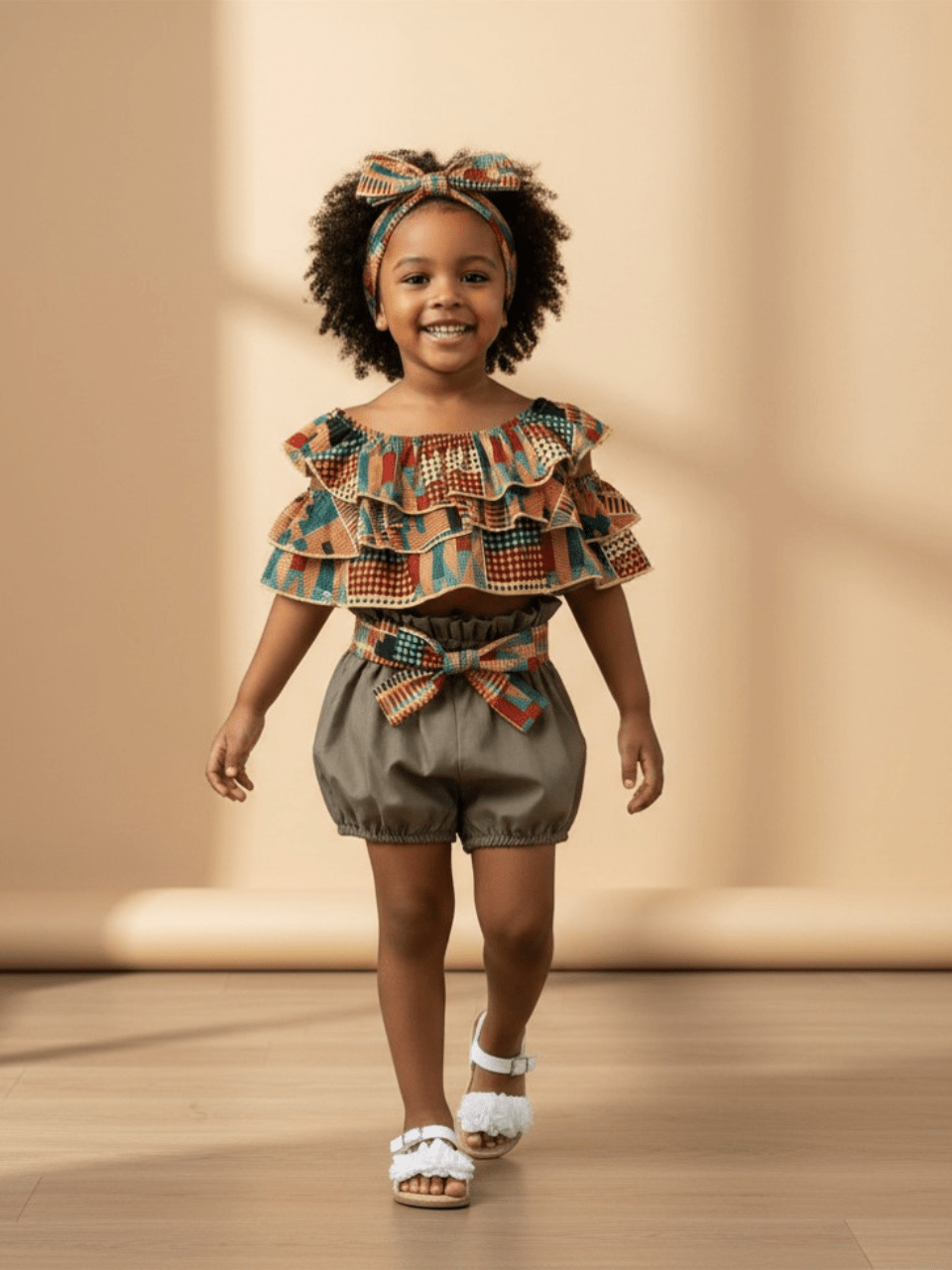 Abiha Styra GEOMETRIC PATTERN & RUFFLE EDGE WEAR