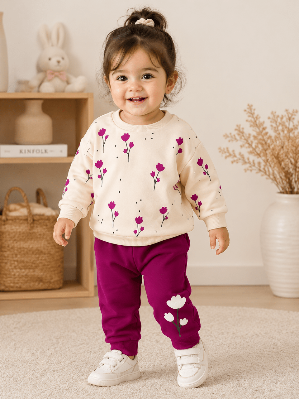 Floral Blossom Fleece 2-Piece Set | Winter Wear | 1–10 Years