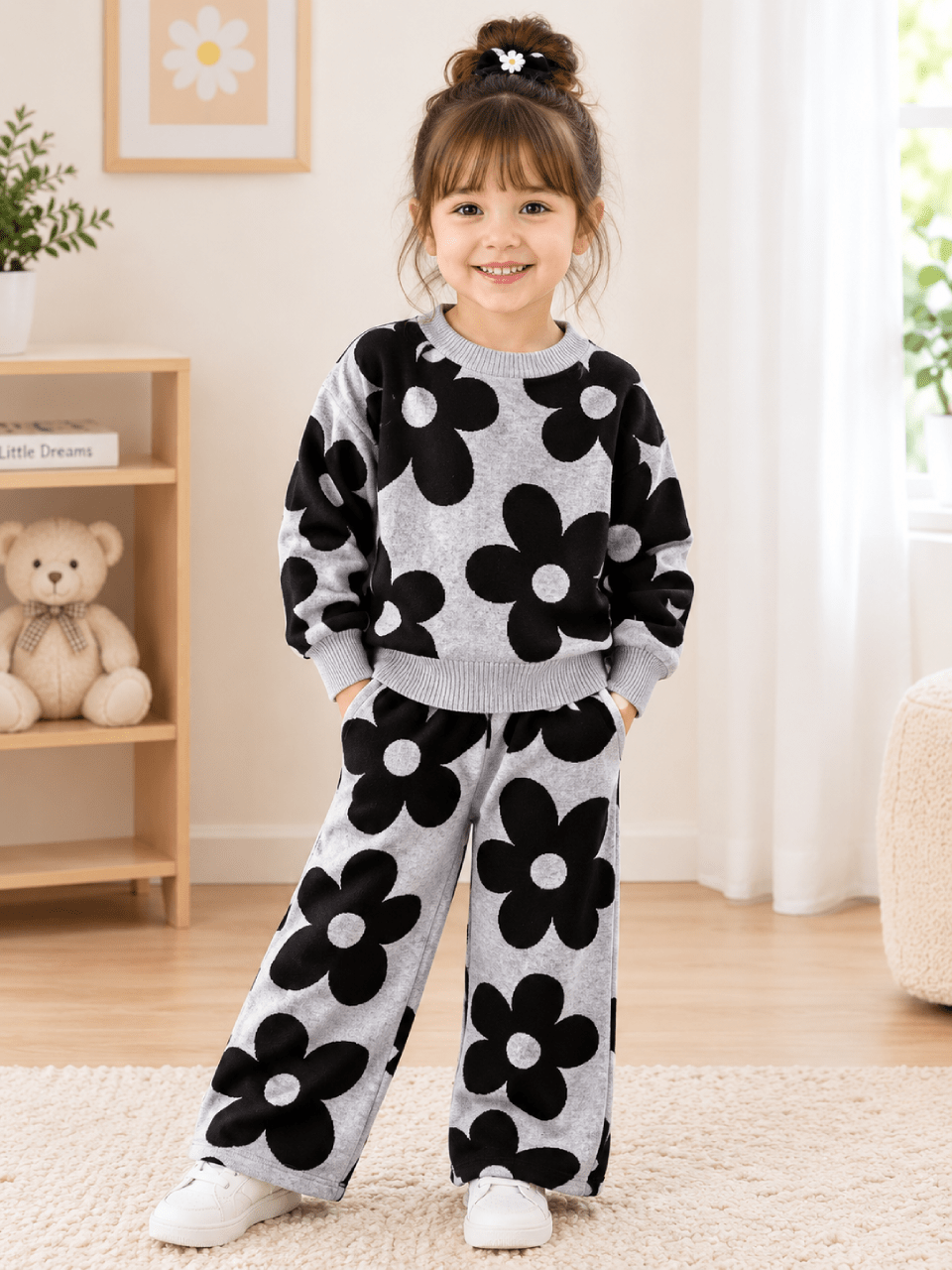 Girls Floral Print 2-Piece Winter Set 1–10 Years