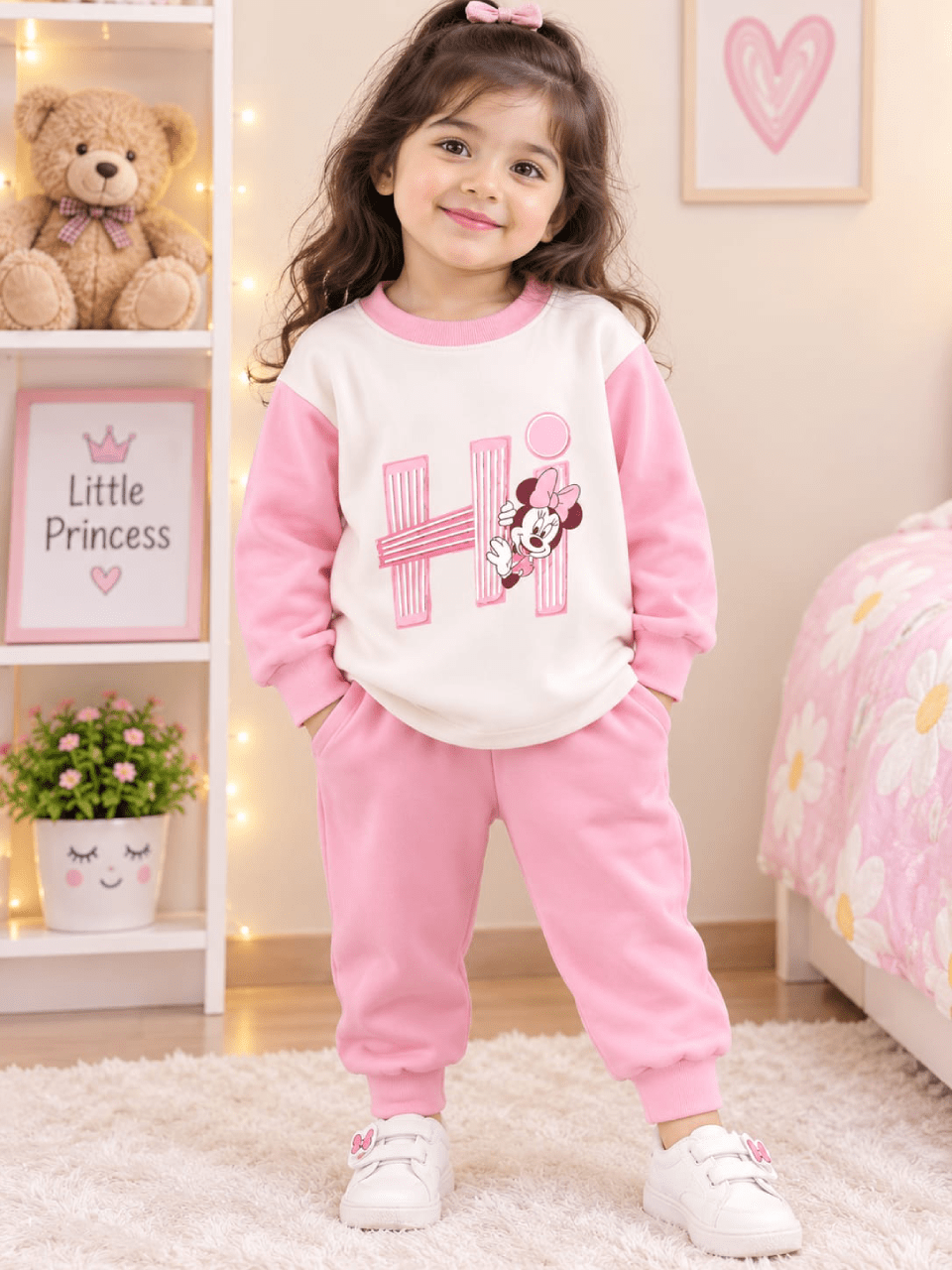 Girls Pink Minnie Mouse Winter Tracksuit | 1ā10 Years